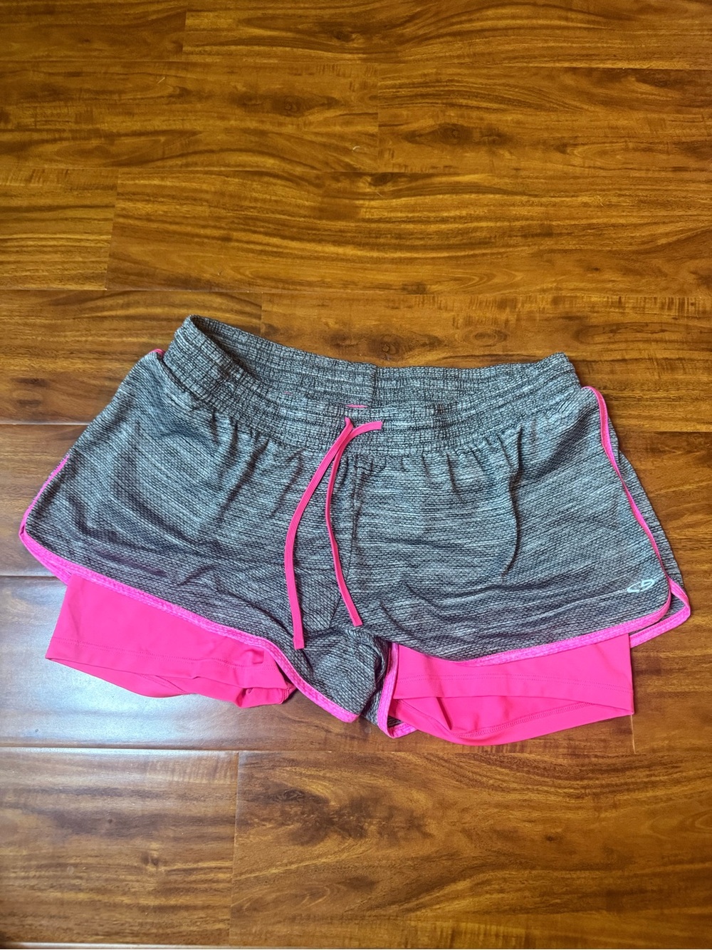 Champion Gray Heather and Hot Pink Layered Athletic Shorts